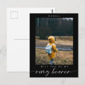 Minimalistisch Bent u mijn Ring Bearer Photo Dark Briefkaart (Voorkant / Achterkant)
