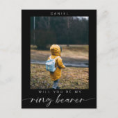 Minimalistisch Bent u mijn Ring Bearer Photo Dark Briefkaart (Voorkant)