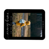 Minimalistisch Bent u mijn Ring Bearer Photo Dark Magneet (Horizontaal)