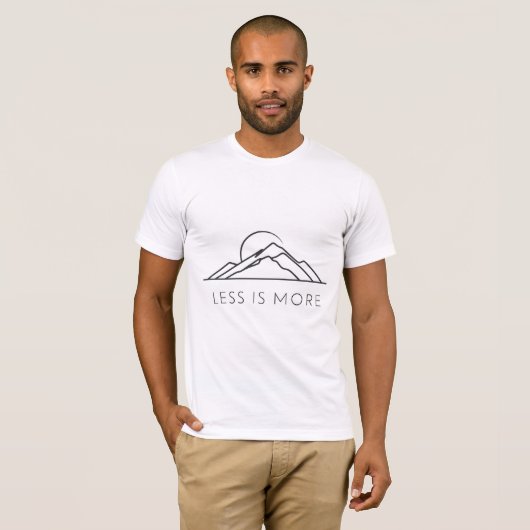 Minimalistisch berg T-shirt 'Minder is Meer' Grafi (Voorkant volledig)