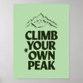 Minimalistisch berglandschap - Motivatie wandelen Poster (Voorkant)