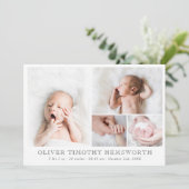 Minimalistisch bericht over de Baby van het witte  Aankondiging (Staand voorkant)