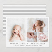 Minimalistisch bericht over de Baby van het witte  Aankondiging (Voorkant / Achterkant)