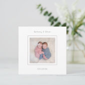 Minimalistisch bericht over de geboorte van Twins- Aankondiging (Staand voorkant)