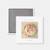 Minimalistisch bericht over de geboorte van Twins- Magneet (Voorkant / Achterkant)