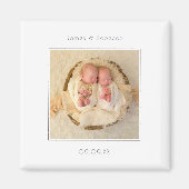 Minimalistisch bericht over de geboorte van Twins- Magneet (Voorkant)