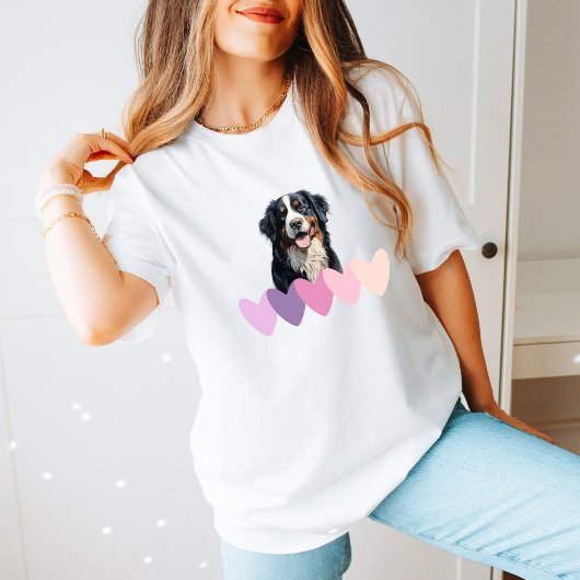 Minimalistisch Berner Mountain Dog Gift met hart T-shirt