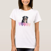 Minimalistisch Berner Mountain Dog Gift met hart T-shirt (Voorkant)
