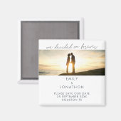 Minimalistisch besluit op foto voor altijd opslaan magneet (Voorkant / Achterkant)