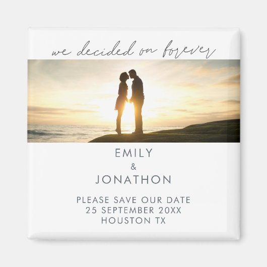 Minimalistisch besluit op foto voor altijd opslaan magneet (Voorkant)