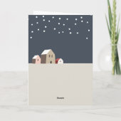 Minimalistisch besneeid Kerstmisdorp Modern Kerstf Kaart (Achterkant)