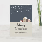 Minimalistisch besneeid Kerstmisdorp Modern Kerstf Kaart (Voorkant)