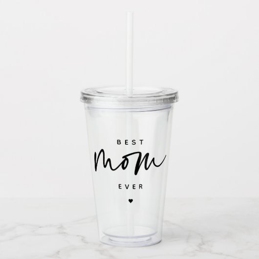 Minimalistisch Best Mam ooit elegant Script Typogr Acryl Drinkbeker (Voorkant)