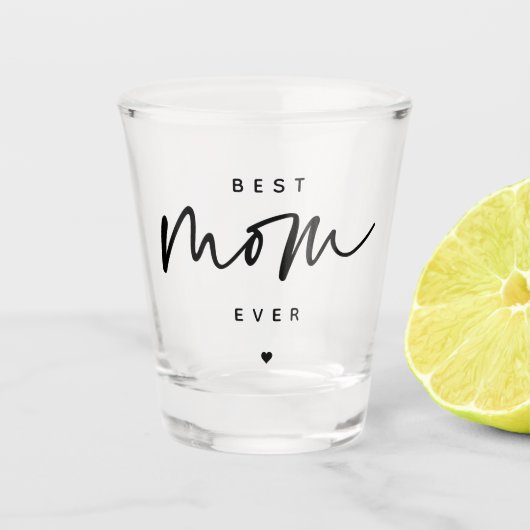 Minimalistisch Best Mam ooit elegant Script Typogr Shot Glas (Voorkant)