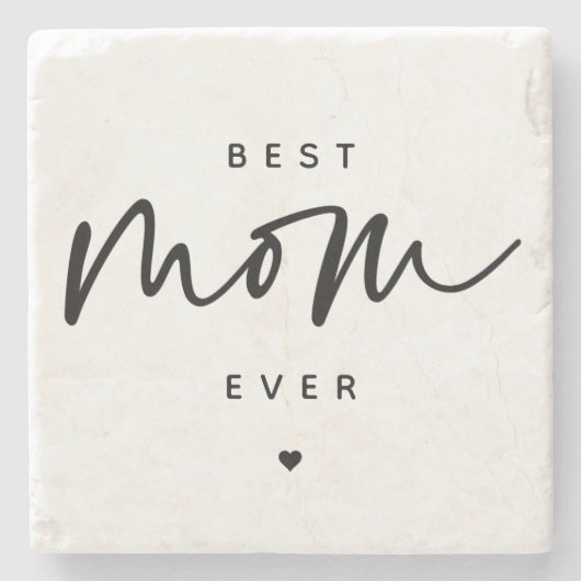 Minimalistisch Best Mam ooit elegant Script Typogr Stenen Onderzetter (Voorkant)