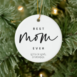 Minimalistisch beste mama ooit elegant Typografie Keramisch Ornament