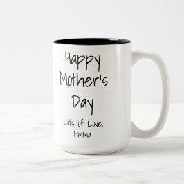 Minimalistisch beste Moederdag-cadeau voor mama oo Tweekleurige Koffiemok