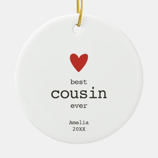 Minimalistisch beste neef ooit - Aangepaste Bestie Keramisch Ornament (Voorkant)