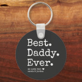 Minimalistisch  beste papa ooit Vaderdag Sleutelhanger (Voorkant)