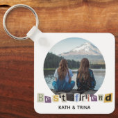 Minimalistisch Beste Vriend Gift BFF Foto Sleutelhanger (Voorkant)