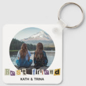 Minimalistisch Beste Vriend Gift BFF Foto Sleutelhanger (Achterkant)