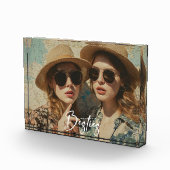 Minimalistisch Besties Vriendschap Eén fotoblok (Rechts)