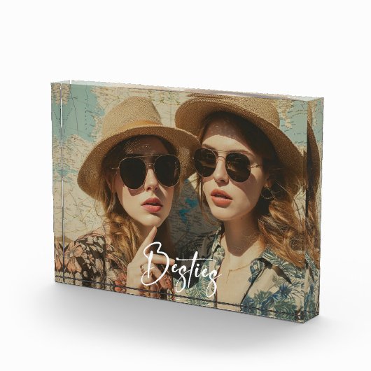 Minimalistisch Besties Vriendschap Eén fotoblok (Rechts)