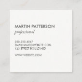 Minimalistisch / beugel verfraaid (blauw) vierkante visitekaartje (Achterkant)