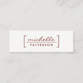 Minimalistisch / beugel verfraaid (diep rood) mini visitekaartje (Voorkant)