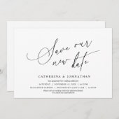 Minimalistisch, Bewaar onze nieuwe datum, Verander Kaart (Voorkant / Achterkant)