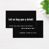 Minimalistisch, bewerkbaar wit op zwarte Drink Tic Visitekaartje (Bureau)