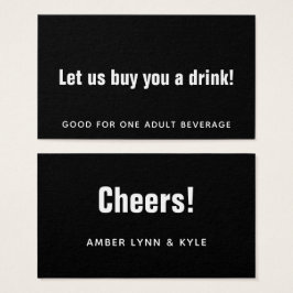 Minimalistisch, bewerkbaar wit op zwarte Drink Tic Visitekaartje