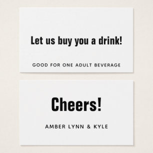 Minimalistisch, bewerkbaar zwart op witte Drinken Visitekaartje