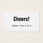 Minimalistisch, bewerkbaar zwart op witte Drinken Visitekaartje (Achterkant)