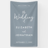 Minimalistisch bezoek met blauwe legant bruiloft spandoek (Verticaal)