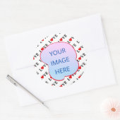 Minimalistisch bij witte kleppen ronde sticker (Envelop)