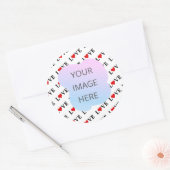 Minimalistisch bij witte kleppen ronde sticker (Envelop)