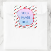 Minimalistisch bij witte kleppen vierkante sticker (Tas)