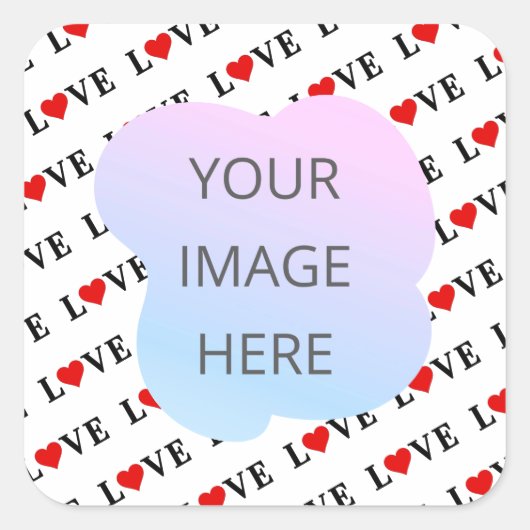 Minimalistisch bij witte kleppen vierkante sticker (Voorkant)