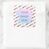 Minimalistisch bij witte kleppen vierkante sticker (Tas)