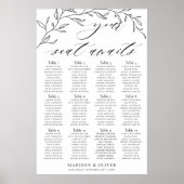 Minimalistisch bijkantoor Laurel Wedding Seating C Poster (Voorkant)