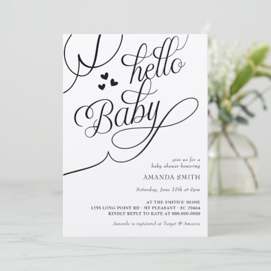 Minimalistisch bijtend geslacht neutraal Hallo Bab Kaart (Staand voorkant)