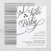 Minimalistisch bijtend geslacht neutraal Hallo Bab Kaart (Voorkant / Achterkant)