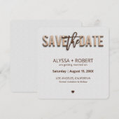 Minimalistisch bijtend hout bespaart de datumkaart save the date (Voorkant / Achterkant)