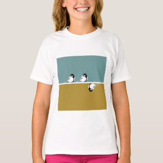 Minimalistisch Bird Design Kinder T-shirt