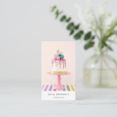 Minimalistisch 'Birthday Wedding Jubileum Cake Qr' Visitekaartje (Staand voorkant)