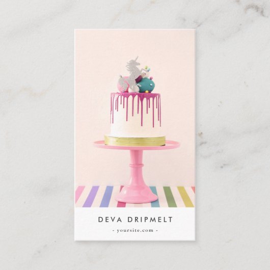 Minimalistisch 'Birthday Wedding Jubileum Cake Qr' Visitekaartje (Voorkant)