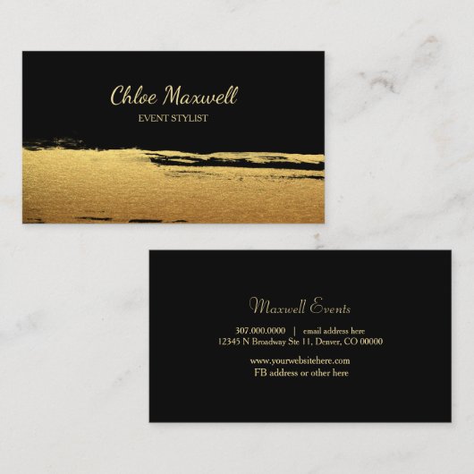 Minimalistisch bittere goudverf visitekaartje (Voorkant / Achterkant)