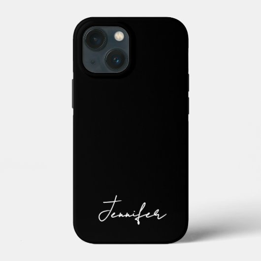 Minimalistisch Black Custom Name Signature Script Case-Mate iPhone Case (Achterkant)