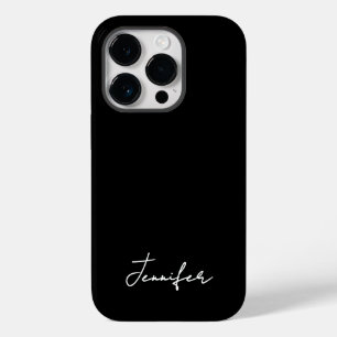 Minimalistisch Black Custom Name Signature Script Case-Mate iPhone 14 Pro Hoesje